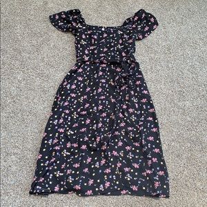 Floral off the shoulder midi dress